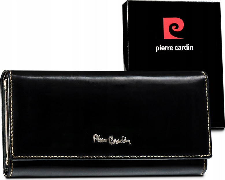 Pierre Cardin Čierna kožená veľká dámska peňaženka U058 [DH] 322 456 PSP520.2 Veľkosť: ONE SIZE