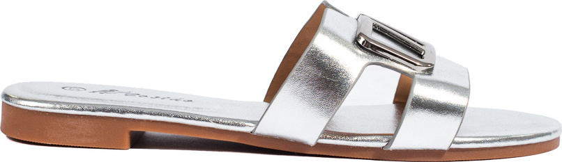 Strieborné ploché šľapky s ozdobou CB2147-10S Veľkosť: 36