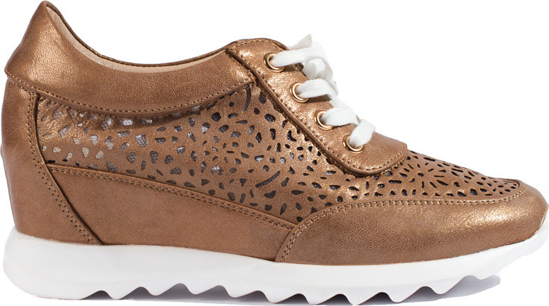 Dierkované tenisky so skrytým klinom Shelovet - hnedé SA170-8GO Veľkosť: 37