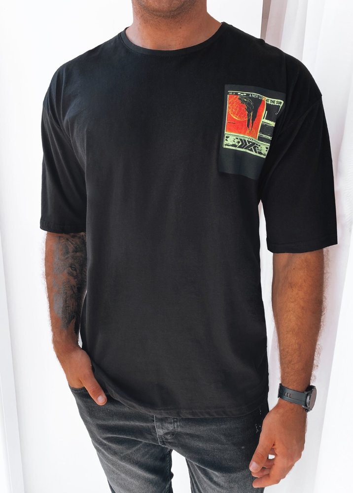 Čierne pánske tričko s potlačou RX5304 Veľkosť: M