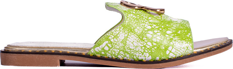 Dámske zelené šľapky so zlatým zdobením Shelovet GD-FL847GR Veľkosť: 36