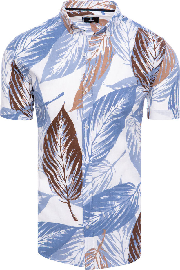 Farebná pánska košeľa so vzorom listov KX1033 Veľkosť: L