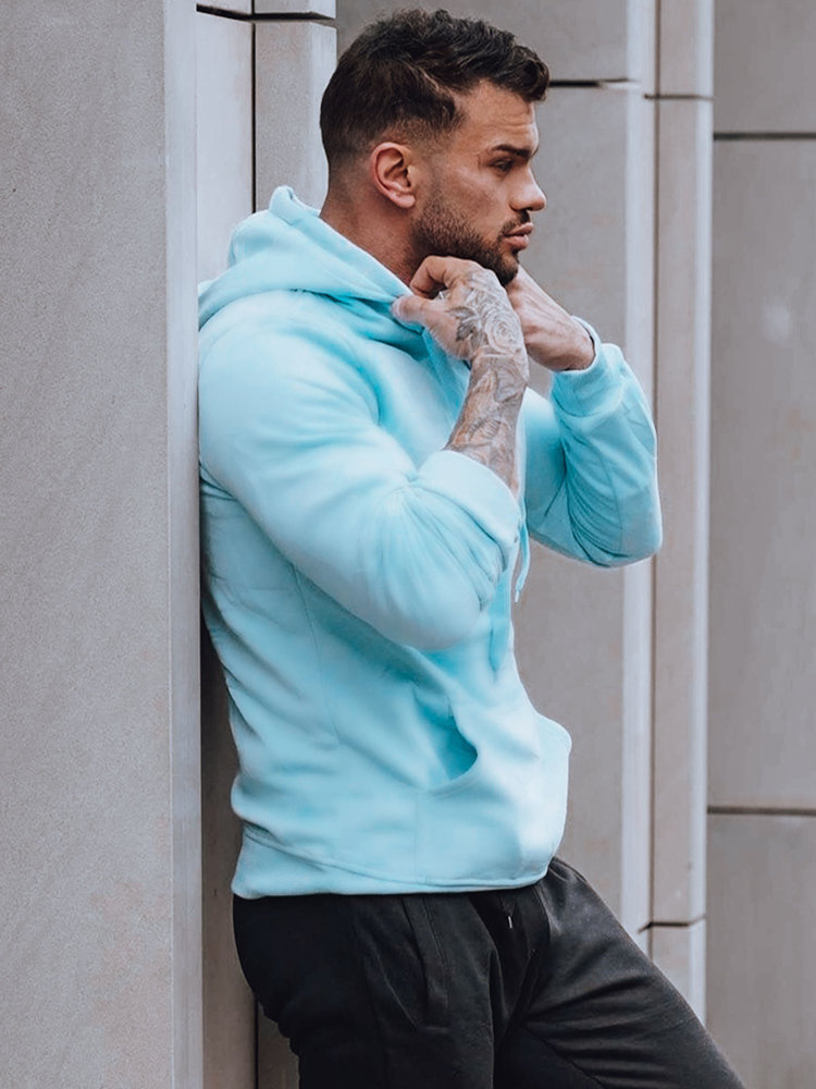 Svetlomodrá pánska mikina s kapucňou BX5107z Veľkosť: XL