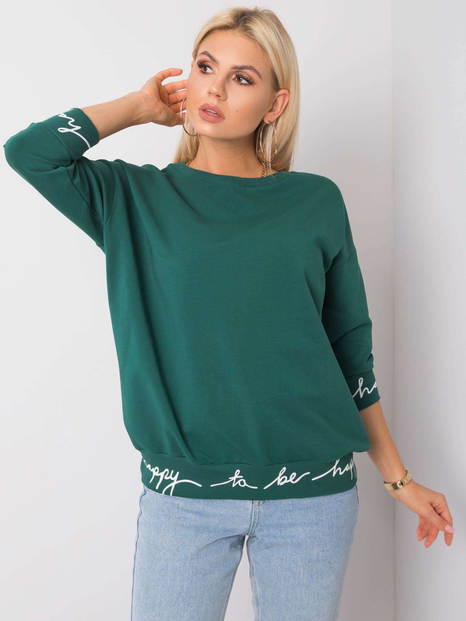 ZELENÁ DÁMSKA MIKINA RV-BL-5978.06P-DARK GREEN Veľkosť: ONE SIZE