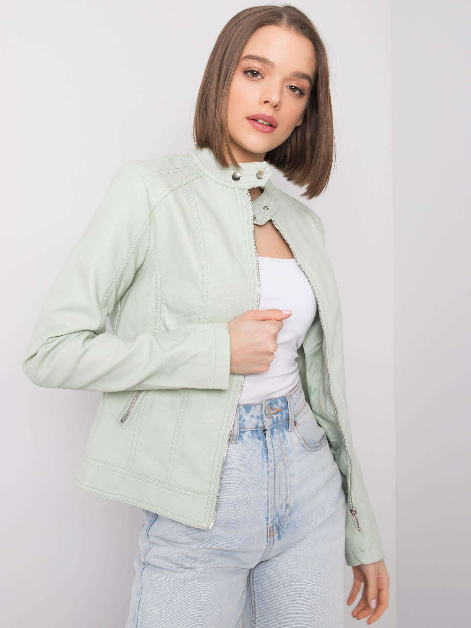 Svetlozelená dámska koženková bunda NM-DE-KR-G81.96P-green Veľkosť: M
