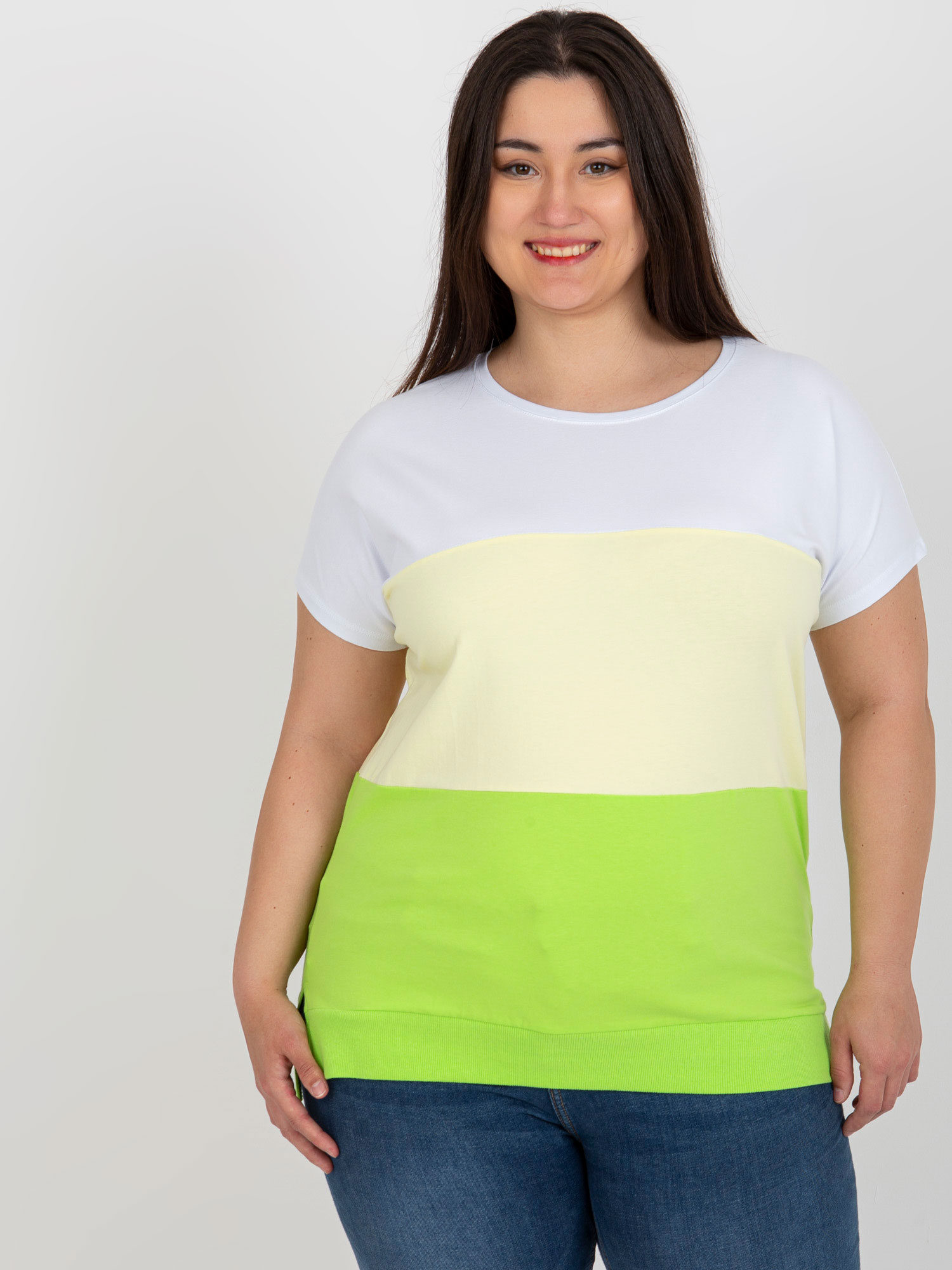 Bielo-žlté pruhované tričko -RV-BZ-8778.48-white-yellow Veľkosť: ONE SIZE