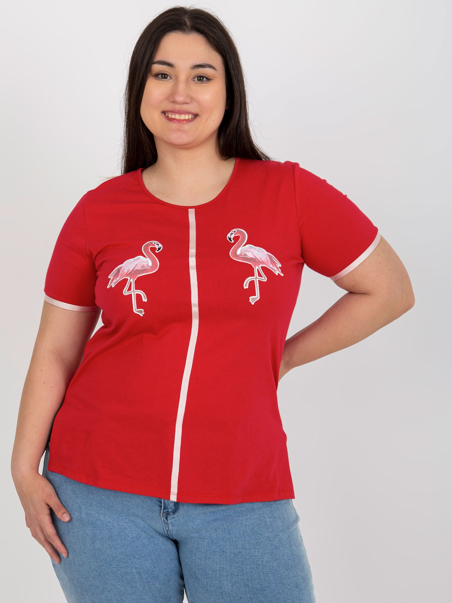 Červené tričko s potlačou LK-TS-506819.74P-red Veľkosť: 48