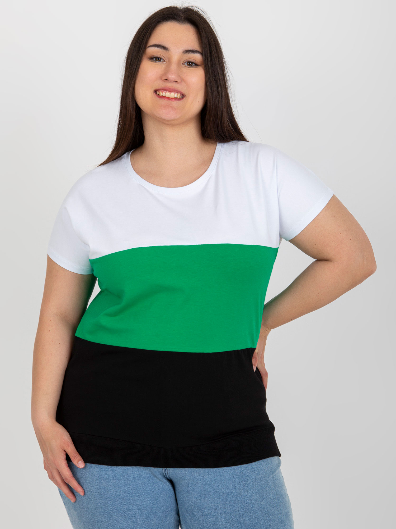 BIELO-ZELENÉ PRUHOVANÉ TRIČKO RV-BZ-8778.48-WHITE-GREEN Veľkosť: ONE SIZE