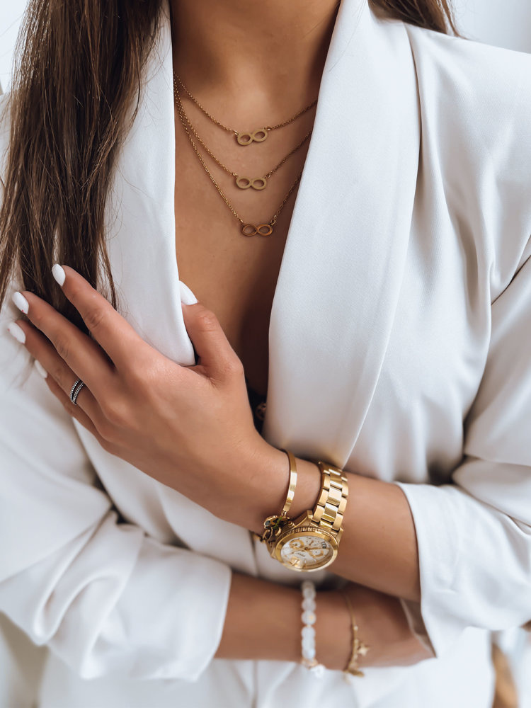 Zlatý náhrdelník s príveskami nekonečno INFINITY IY0099 Veľkosť: ONE SIZE