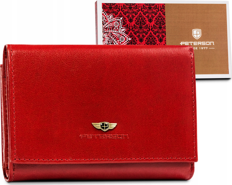 Peterson Červená stredne veľká dámska kožená peňaženka Y153 [DH] PTN 247-BO Veľkosť: ONE SIZE