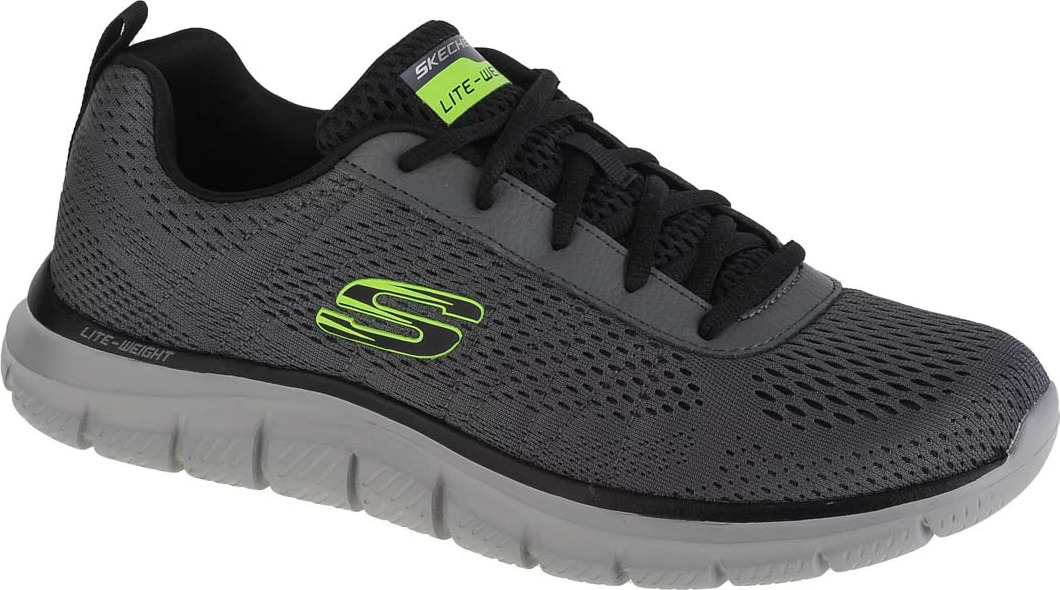 SIVÉ PÁNSKE TENISKY SKECHERS TRACK-MOULTON 232081-CCBK Veľkosť: 41