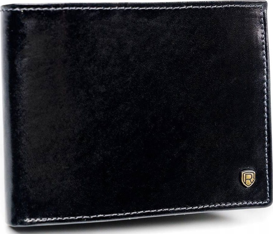 Rovicky Čierna kožená pánska peňaženka L170 [DH] N61-RVT BLACK Veľkosť: ONE SIZE