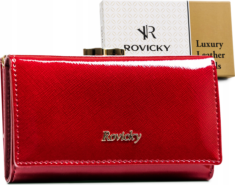 Rovicky Červená stredná peňaženka so zapínaním na háčik V174 [DH] RH-23-1-SAF Veľkosť: ONE SIZE