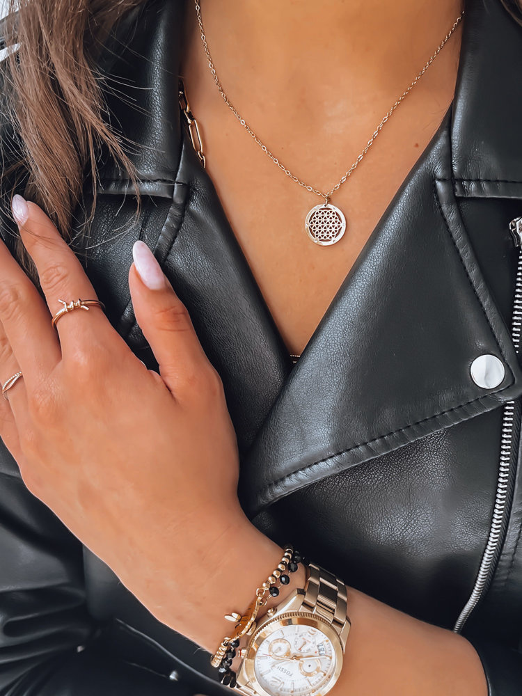 Zlatý náhrdelník v tvare kolieska FILIPIS IY0088 Veľkosť: ONE SIZE