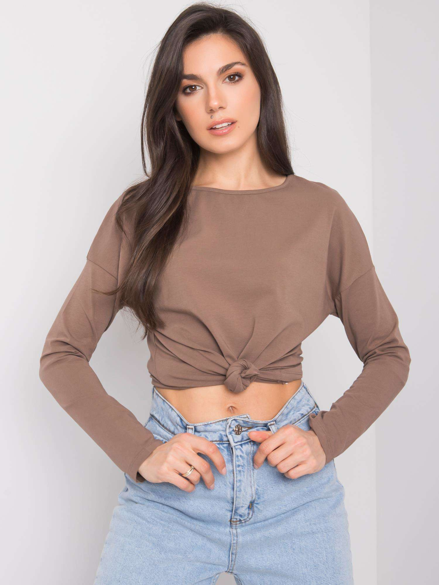 Hnedé dámske tričko RV-BZ-5121.16P-brown Veľkosť: XL