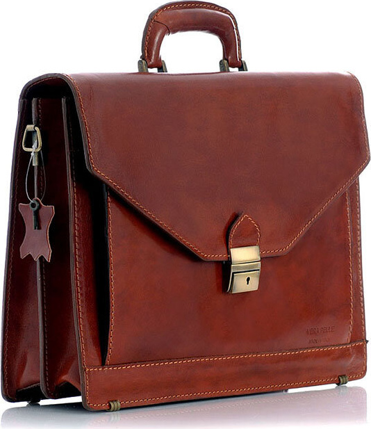 Pánska hnedá kožená aktovka MARTINO 30b Veľkosť: ONE SIZE