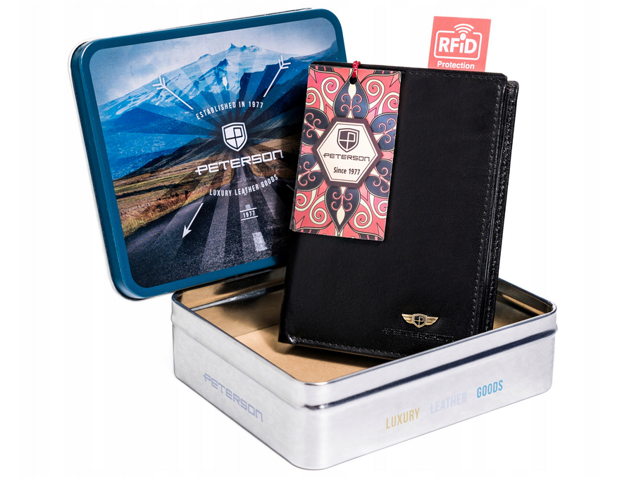 Peterson čierna pánska peňaženka W034 PTN 348A-5934 BLACK Veľkosť: ONE SIZE