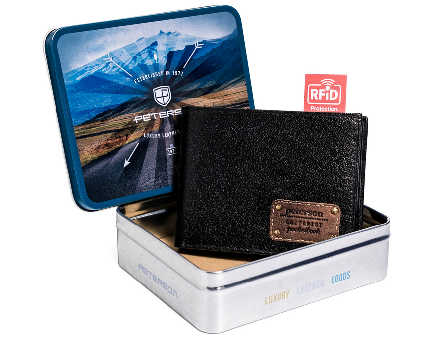 Peterson čierna pánska peňaženka W054 PTN 304G-5804 BLACK Veľkosť: ONE SIZE