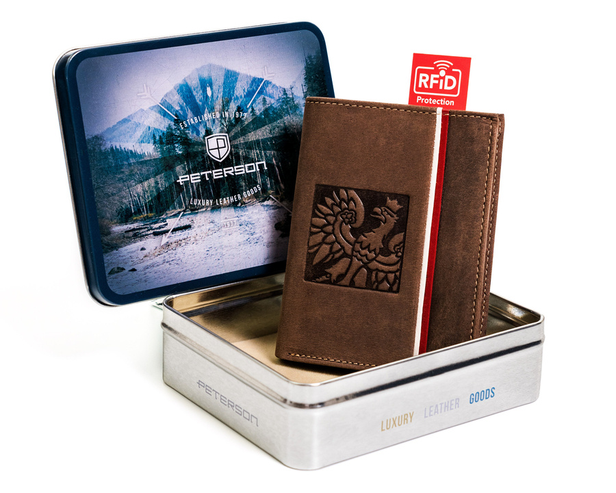 Peterson hnedá kožená peňaženka W036 PTN 303P-02 Veľkosť: ONE SIZE