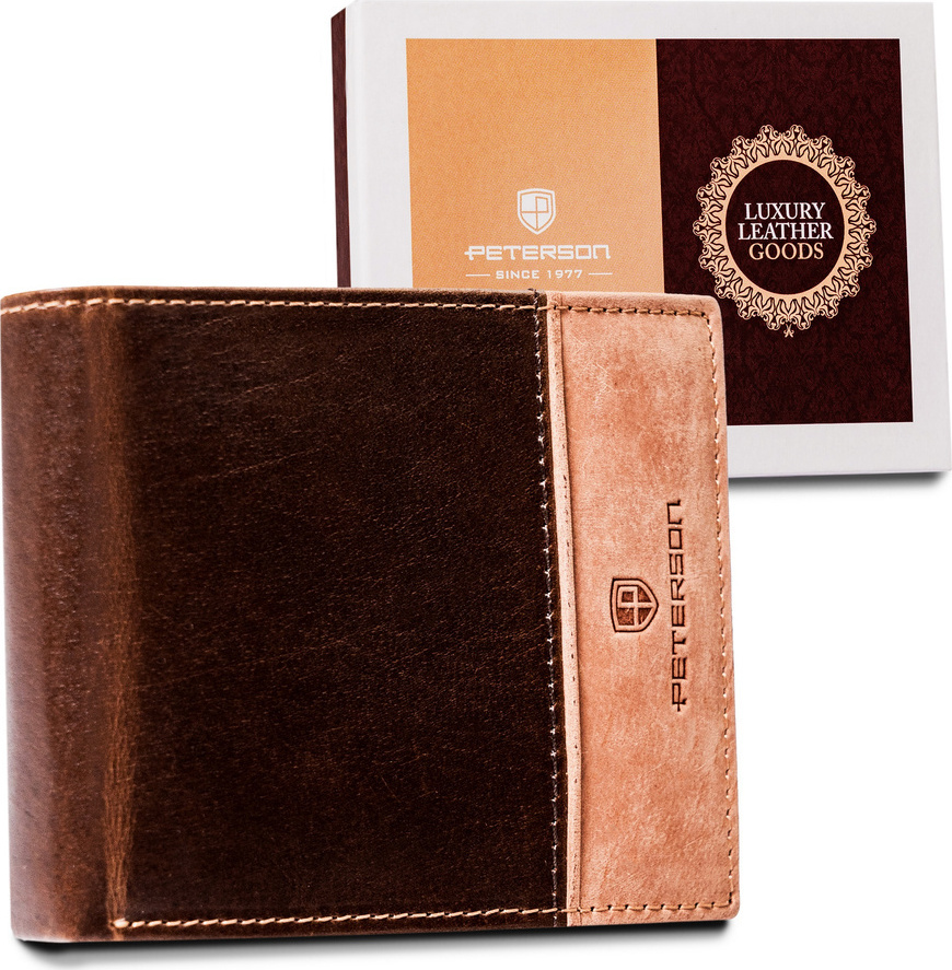 Peterson hnedá kožená peňaženka W029 [DH] PTN N992-SHS Veľkosť: ONE SIZE