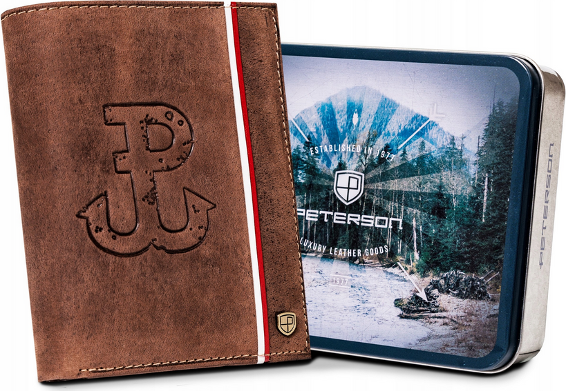 Peterson hnedá peňaženka s kotvou W037 [DH] PTN 333PW Veľkosť: ONE SIZE