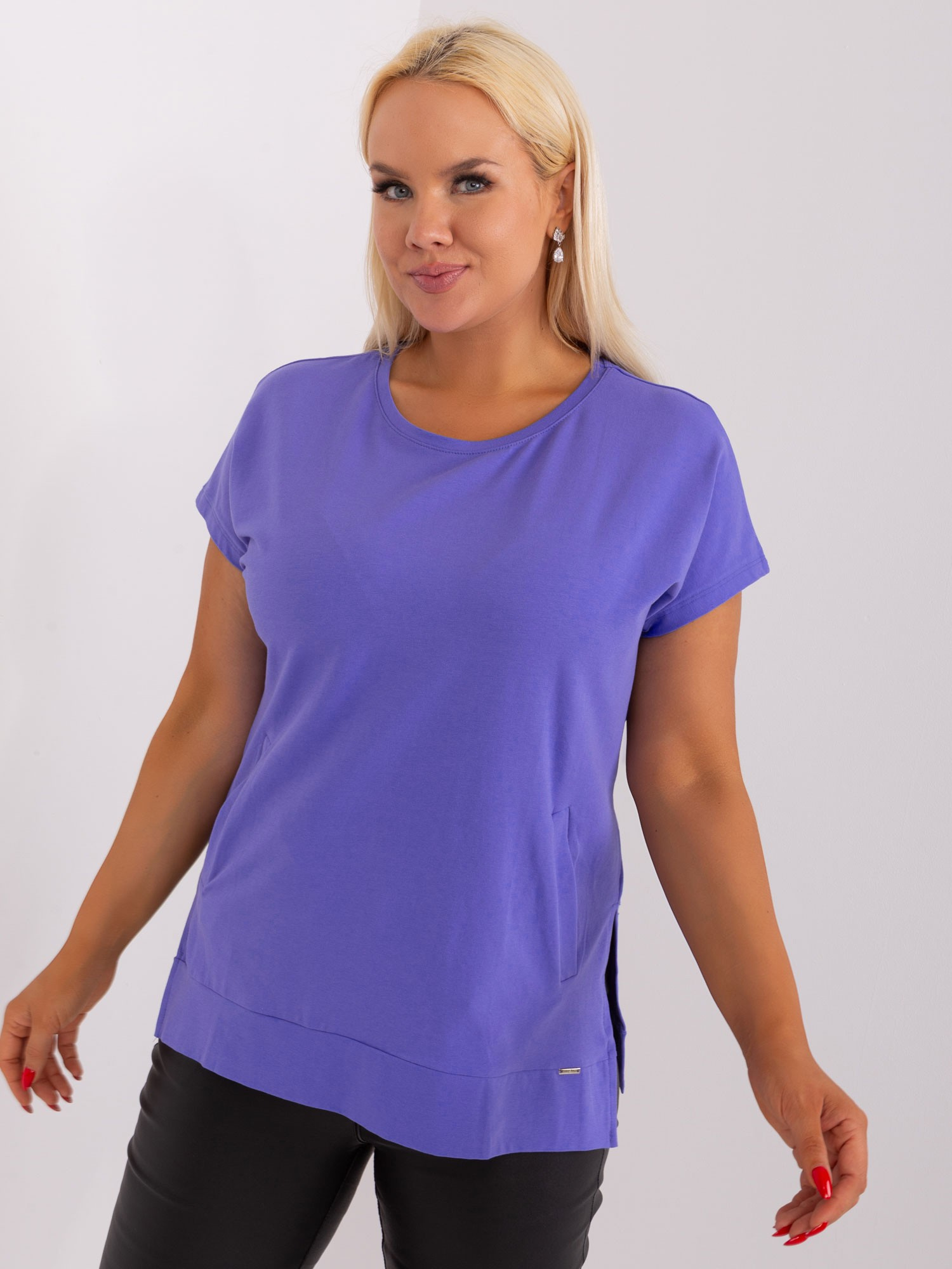 Fialová blúzka s vreckami -RV-BZ-8854.06-purple Veľkosť: ONE SIZE