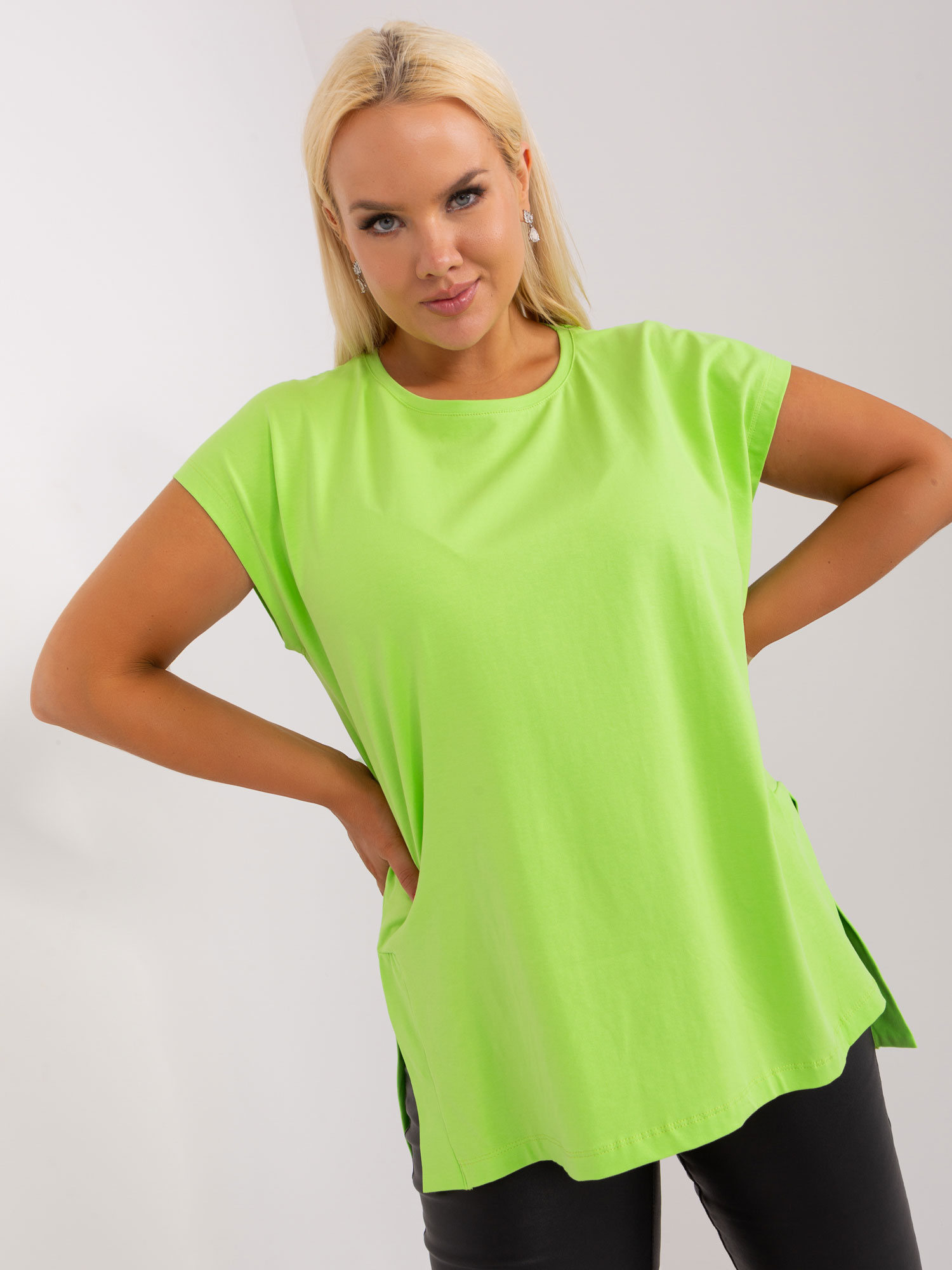 Svetlozelená basic blúzka RV-BZ-8850.98-light green Veľkosť: ONE SIZE
