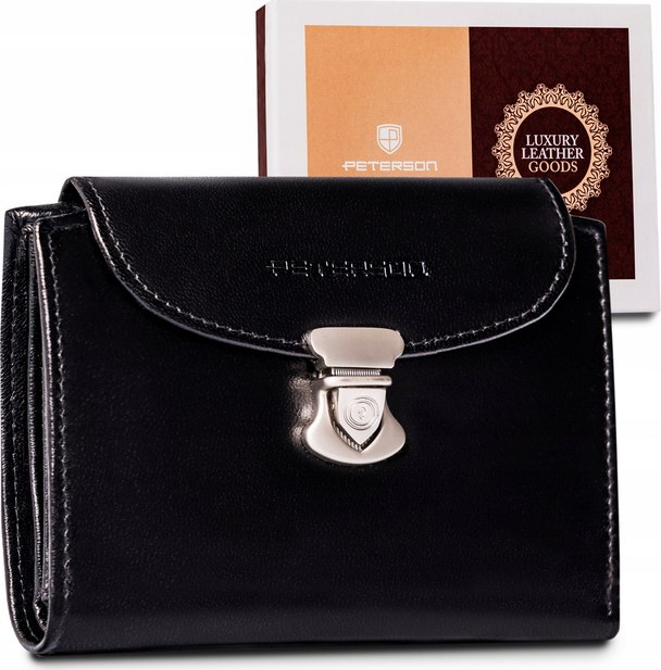 Peterson čierna peňaženka so zapínaním Y234 [D] PTN RD-26-GCL BLACK Veľkosť: ONE SIZE