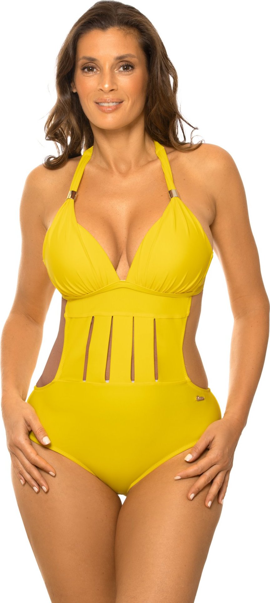 Žlté monokiny s prestrihmi Anina M-680 (13) Veľkosť: 36