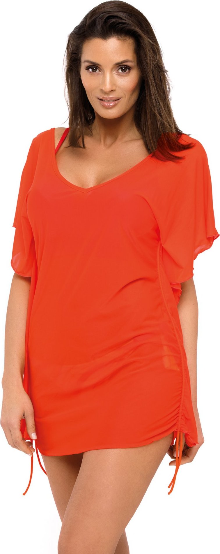Oranžová plážová tunika na plavky Kaya Gerbera M-516 (2) Veľkosť: L