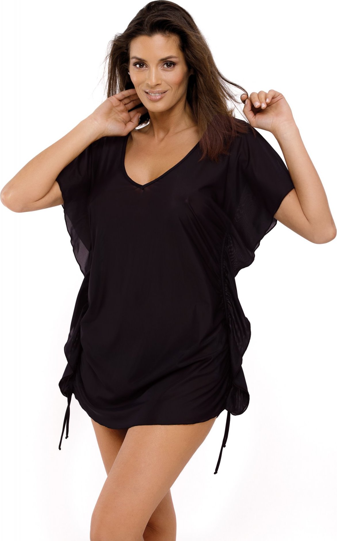 Čierna plážová tunika na plavky Kaya Nero M-516 (10) Veľkosť: L