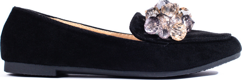 Čierne semišové lordsy s ozdobnými kryštálmi JH315P-B Veľkosť: 37