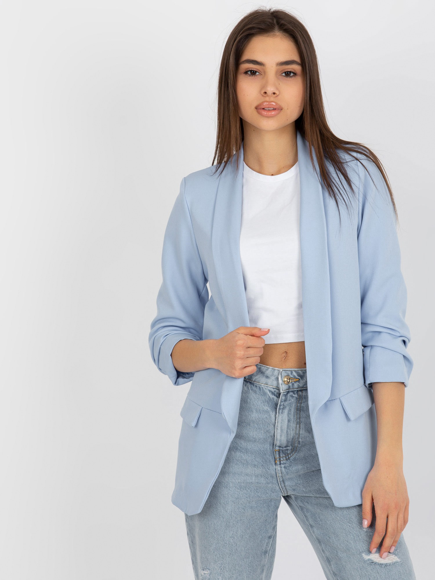 Svetlomodré ležérne sako DHJ-MA-7684.15P-light blue Veľkosť: S