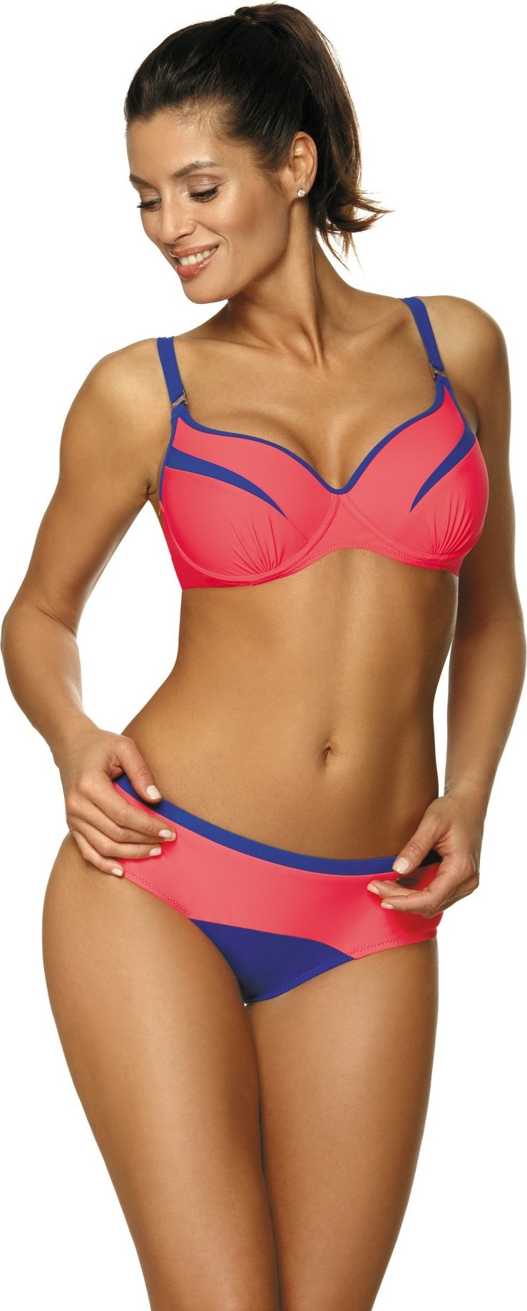 Koralovo-modré bikiny Barbara Oltremare-Coralmania M-473 (8) Veľkosť: 80D/XL