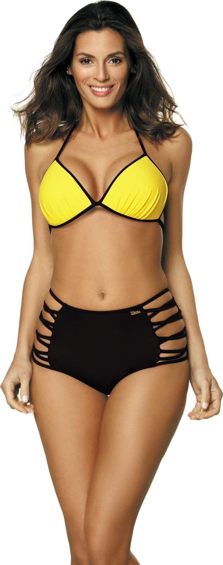 Žlto-čierne štýlové bikiny Lisa Primula M-471 (4) Veľkosť: S