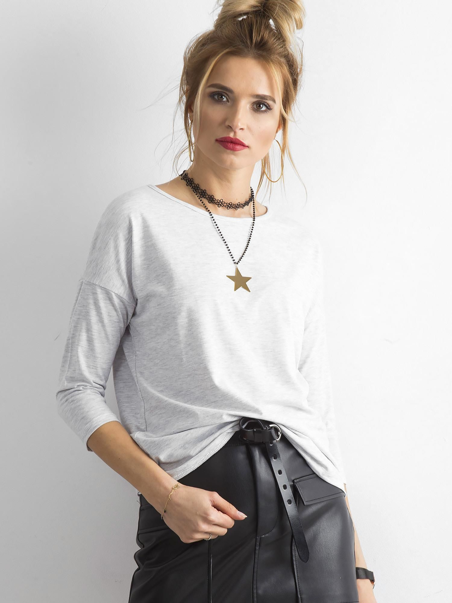 Svetlosivé dámske tričko RV-BZ-4661.49P-light gray Veľkosť: L