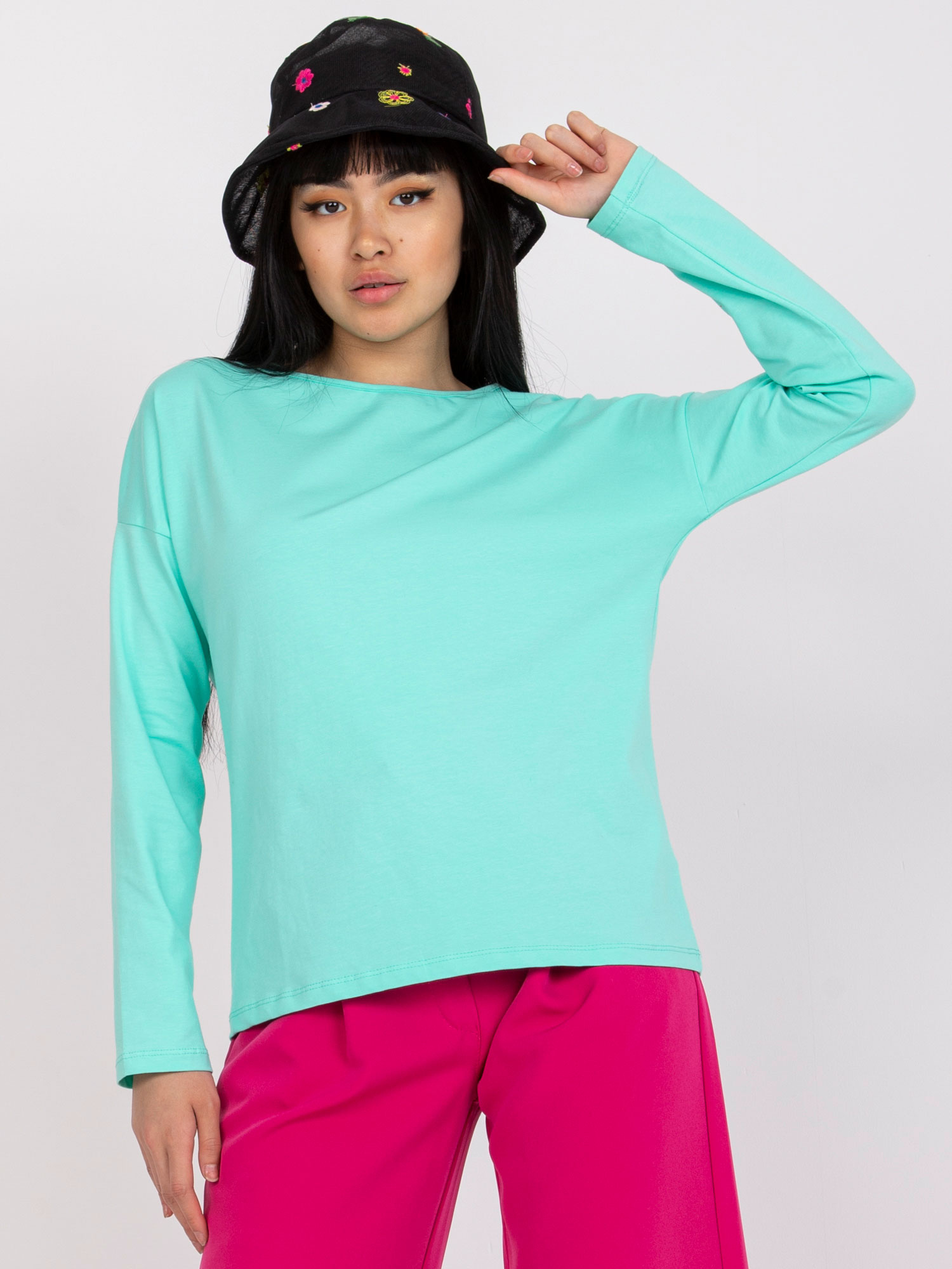Tyrkysové tričko s dlhým rukávom RV-BZ-5121.22P-turquoise Veľkosť: S