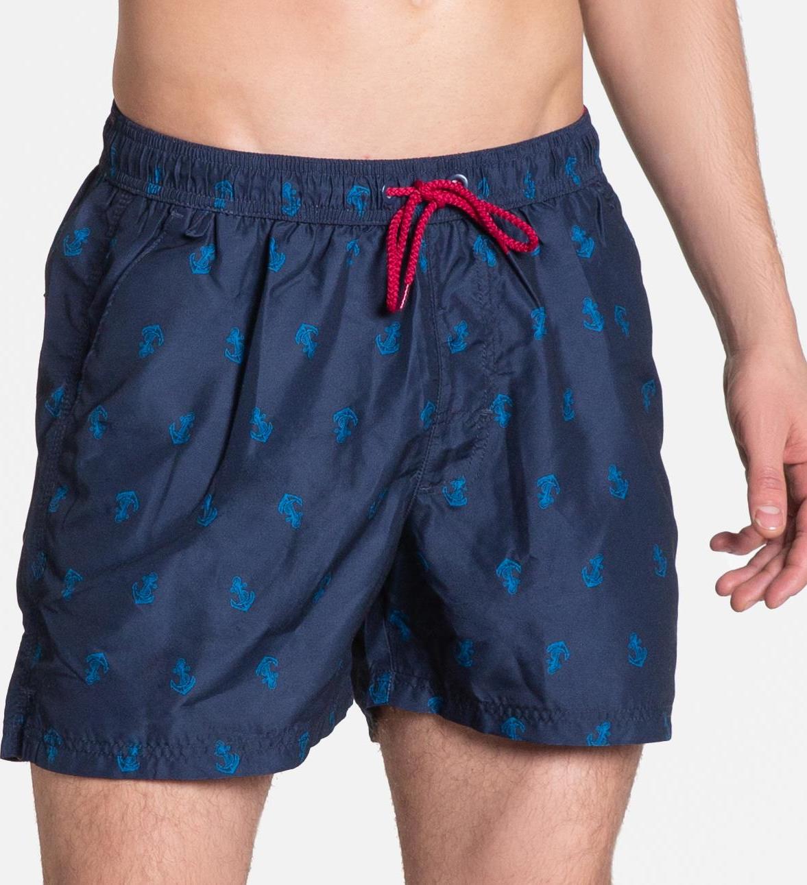 Tmavomodré plavky s potlačou Ship 38861-59X dark blue Veľkosť: M