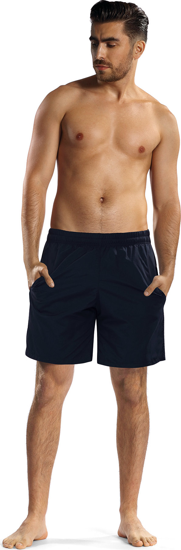 Tmavomodré dlhé pánske plavky F9561/V1 dark blue Veľkosť: M