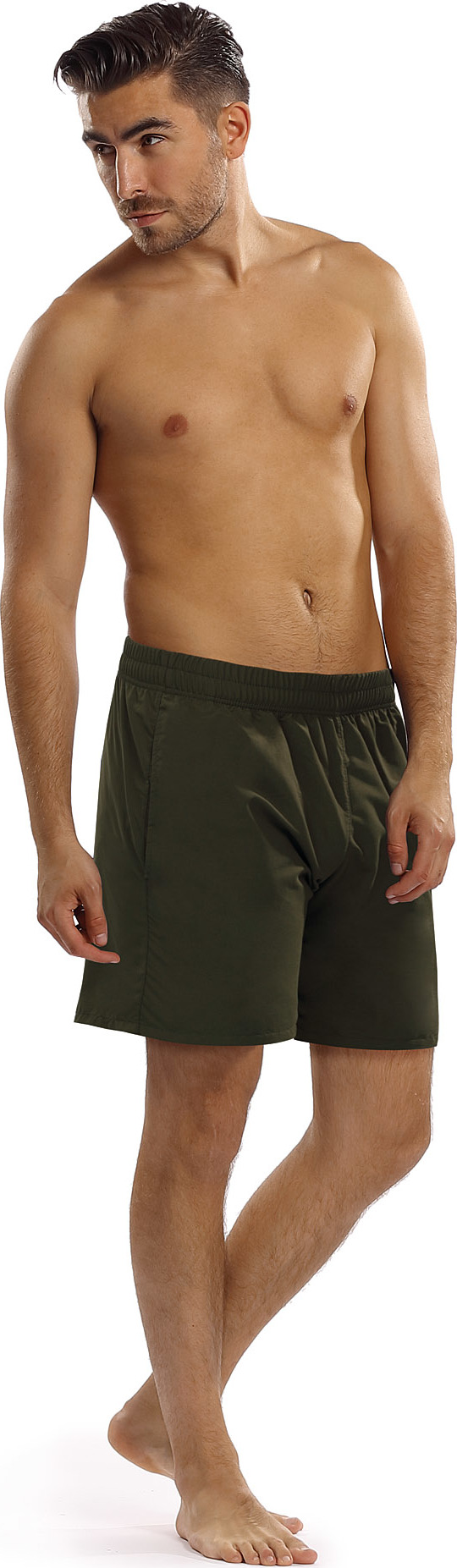 Khaki pánske plavky F9562/V1 Kaki Veľkosť: M