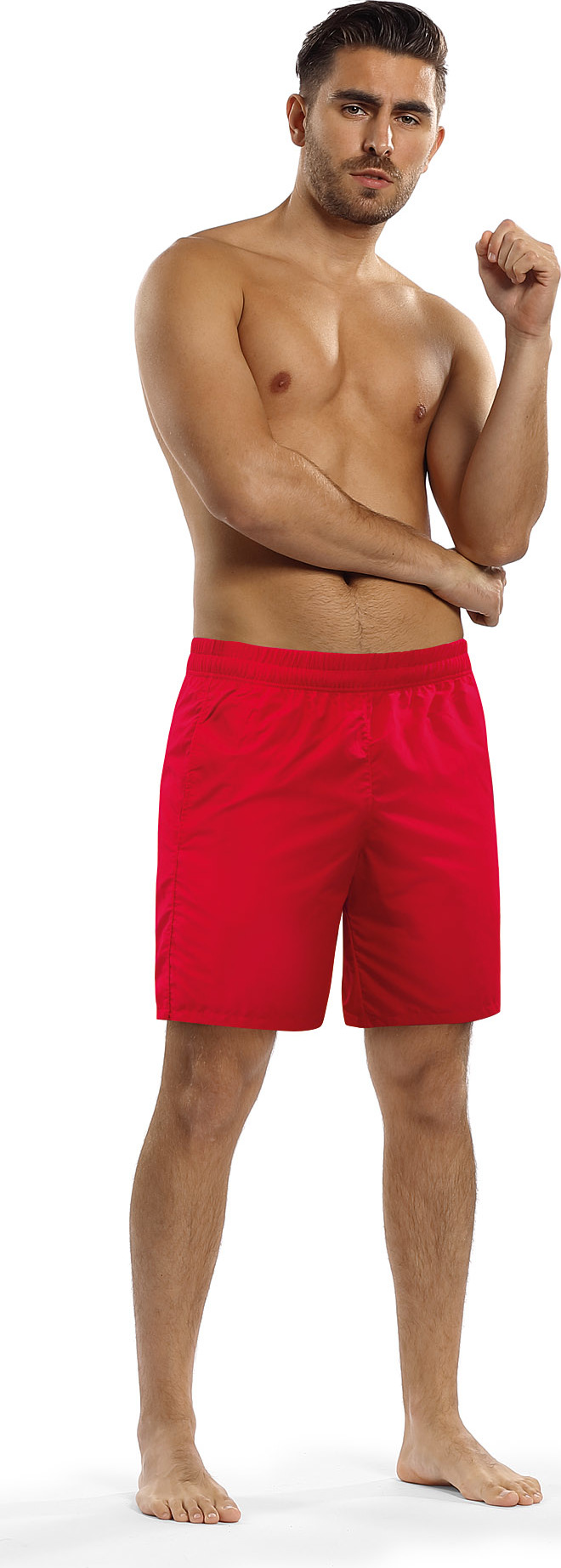 Červené pánske plavky F9563 red Veľkosť: S