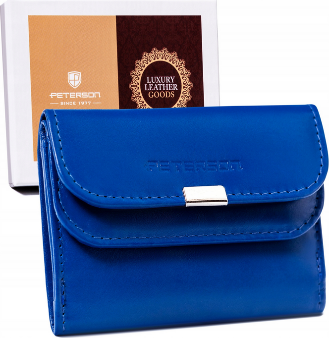 Peterson Modrá malá kožená peňaženka Y256 [DH] PTN RD-GC02-MCL Veľkosť: ONE SIZE
