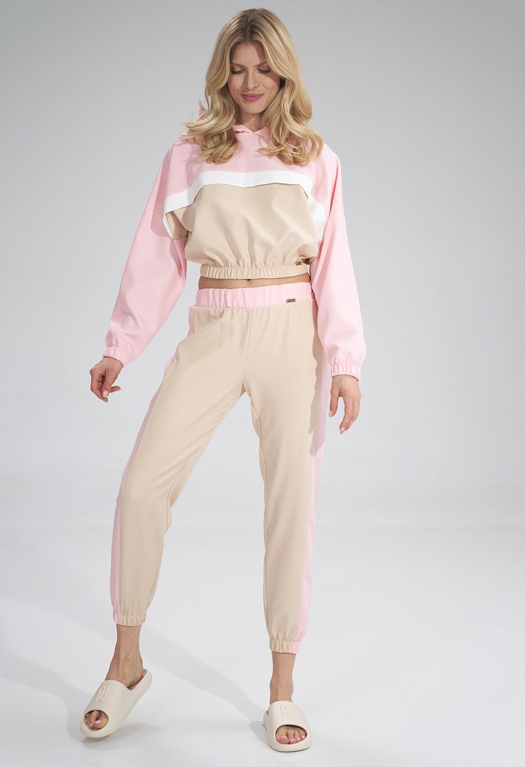 Béžovo-ružové športové nohavice M756 Beige-Pink Veľkosť: S