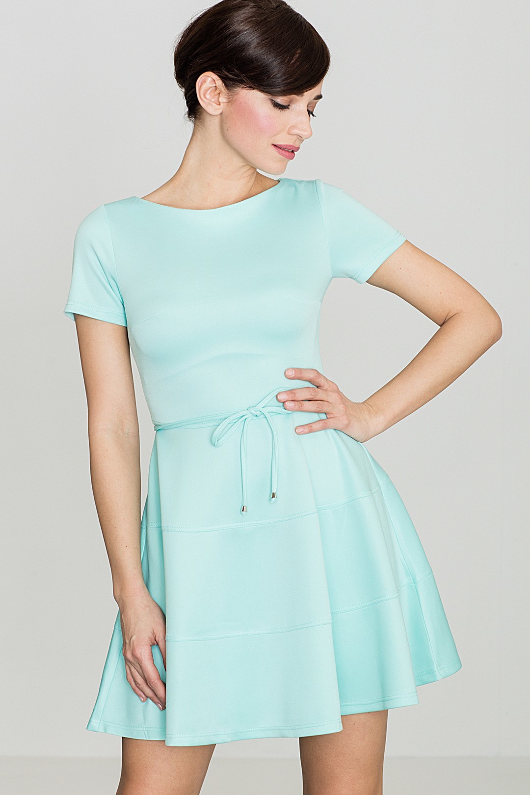 Jemné mintové šaty K090 Veľkosť: M