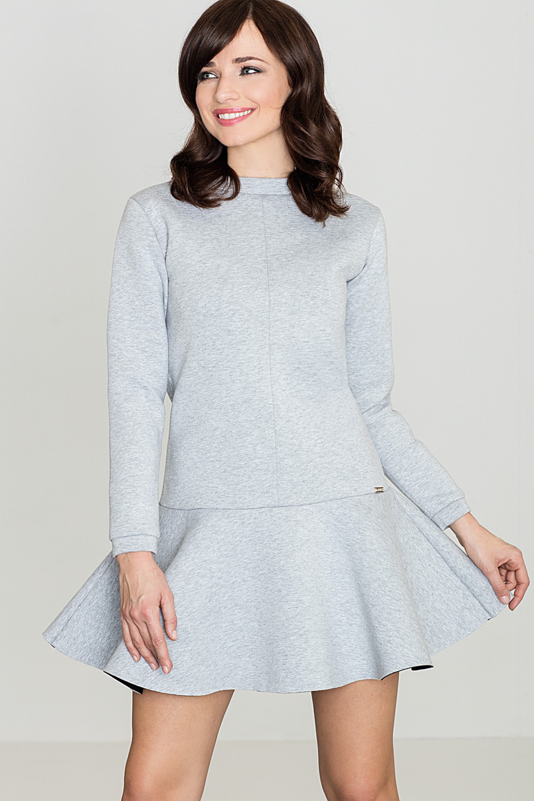 Dámske sivé šaty K247 Veľkosť: S