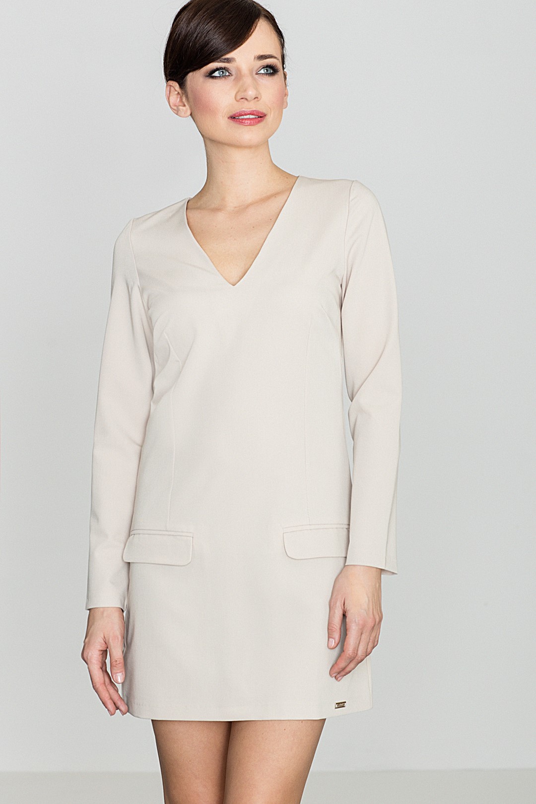 Dámske béžové šaty K373 Veľkosť: S