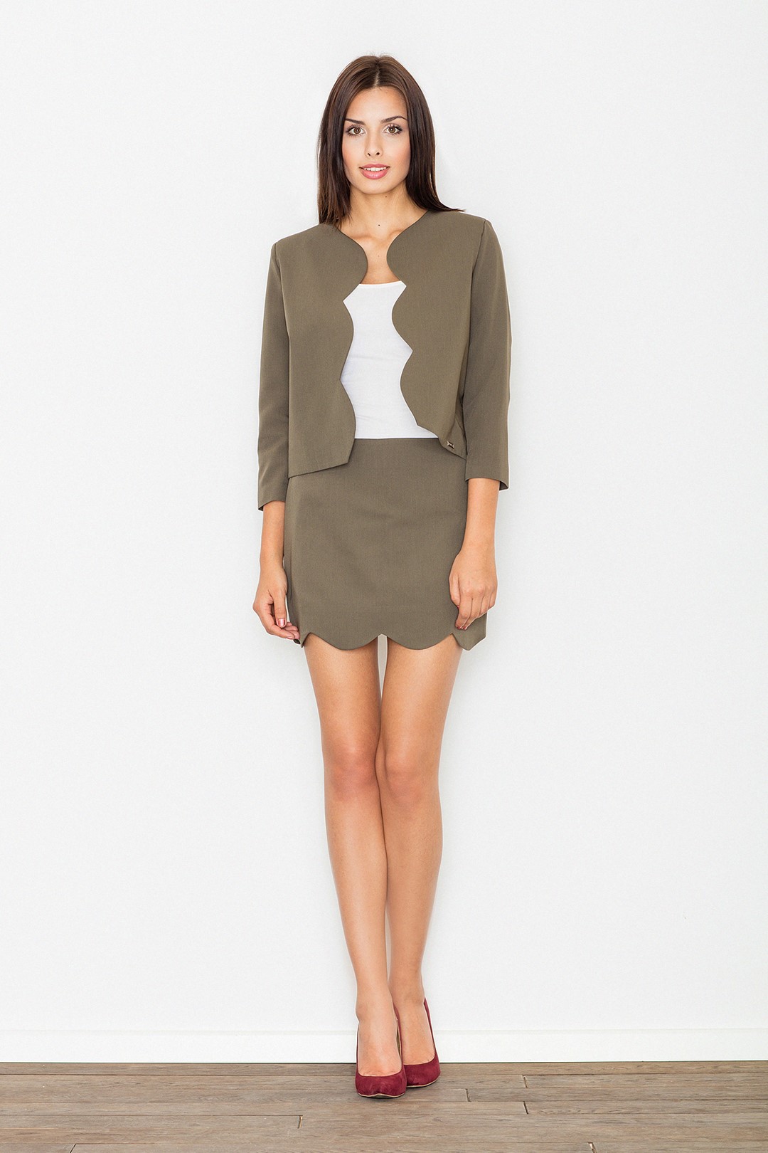 Set vo vlnkovanom strihu M476 Olive green Veľkosť: S