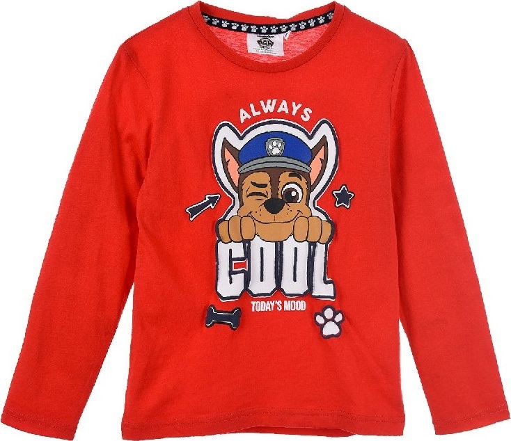 Paw Patrol Červené tričko - dlhý rukáv Veľkosť: 104