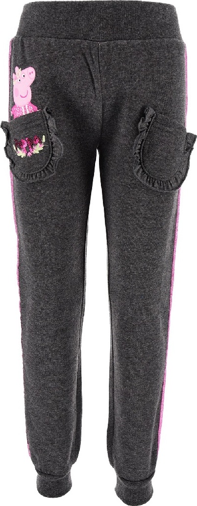 Tmavosivé dievčenské tepláky Peppa Pig Veľkosť: 104