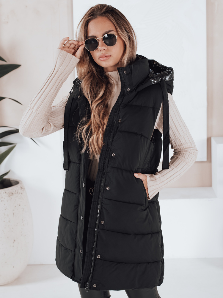 Čierna prešívaná vesta TOLIS TY3297 Veľkosť: XL